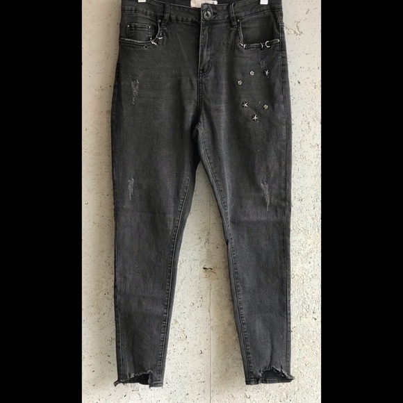 ♦️Sz7 StreetWear Society Black | Skinny High Rise Jeans - Picture 11 of 14